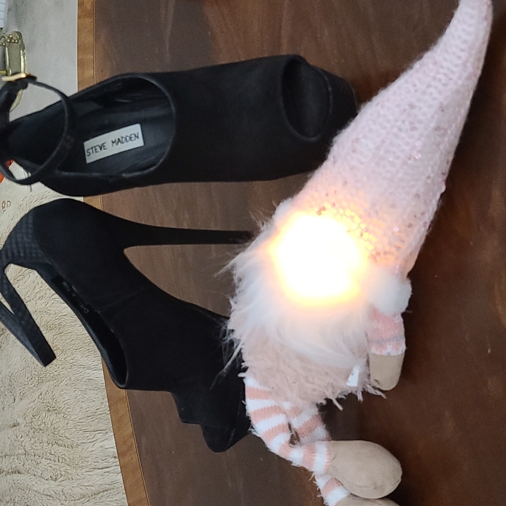 Chella 5 Inch Leather Heels by Steve Madden Black Size 7 1/2
